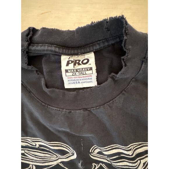 VTG Cholo Style Graphic Muscle Tee Respect Tattoo Roses Punk Grunge Y2K Alt 2XT - Picture 3 of 4